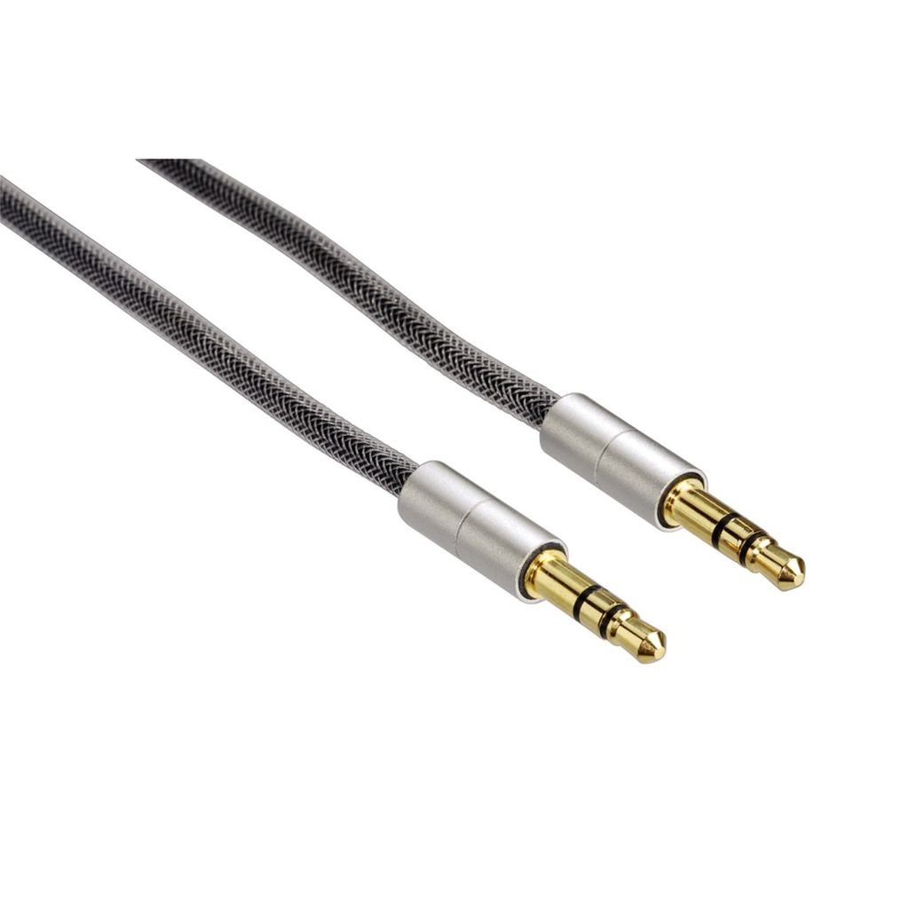 Hama Verbindungskabel AluLine Klinke 3,5 mm, Stecker - Stecker, stereo,