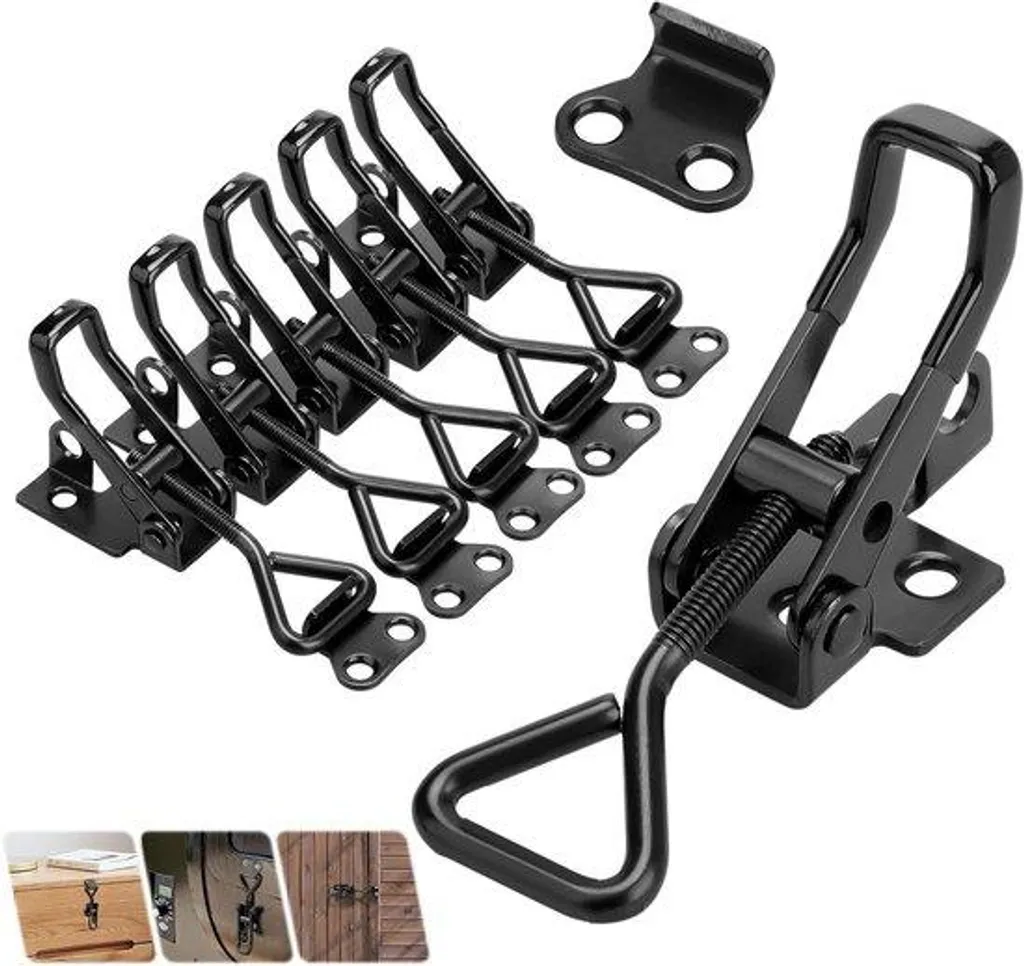 Lot de 6 vis noires en acier pour caisses et armoires de rangement pro