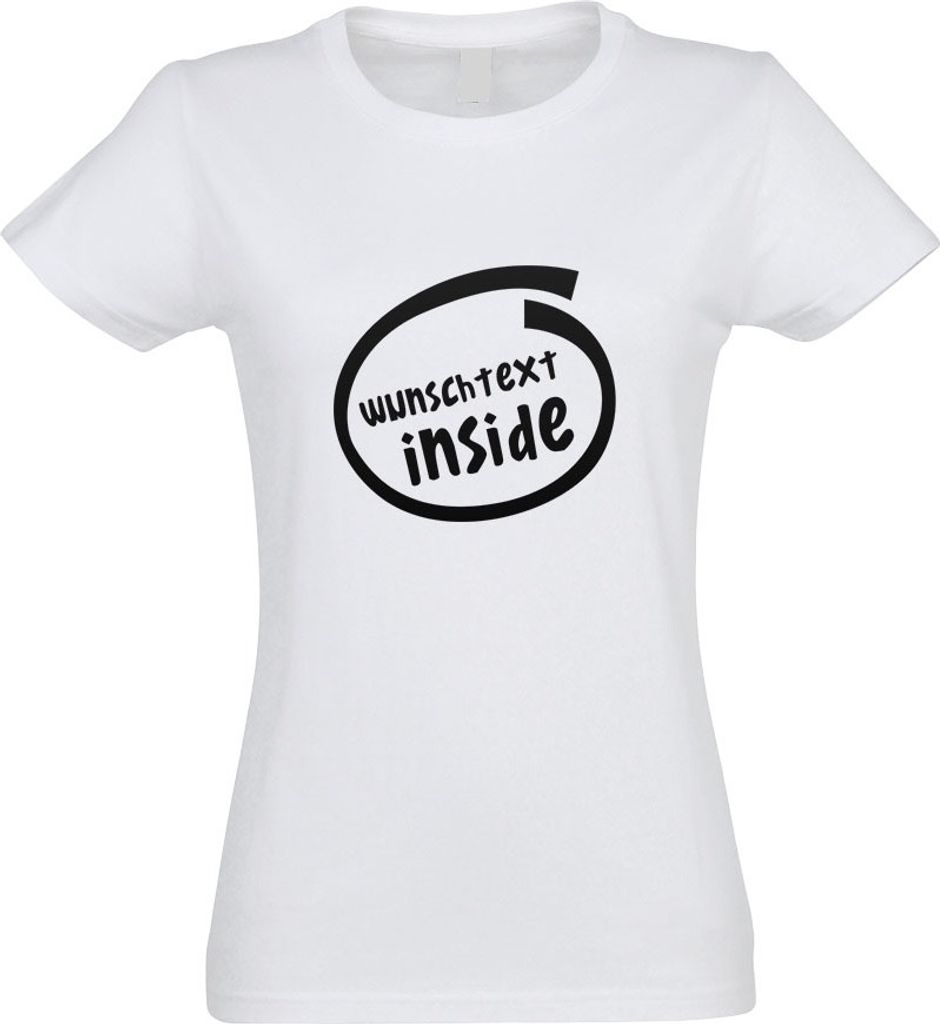 Kiwistar - T-Shirt tailliert - Damen - Weiss - Wunschtext Inside - mit Motiv Bedruckt - Funshirt Design - Sport - Freizeit - Damen - L
