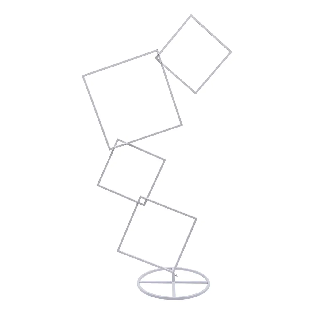 Cadre floral de mariage modulable blanc avec structure carrée en métal