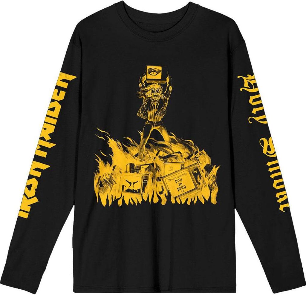 Iron Maiden - "Holy Smoke Isolated" T-Shirt für Herren/Damen Uni Langärmlig RO13624 (M) (Schwarz)