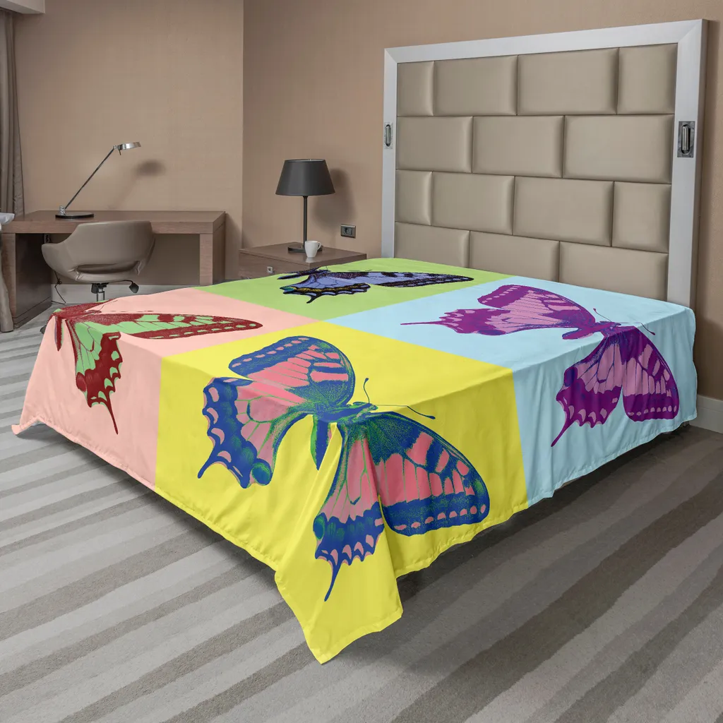 Drap de lit supérieur en tissu doux 260x228 cm motif ailes merveilleuses