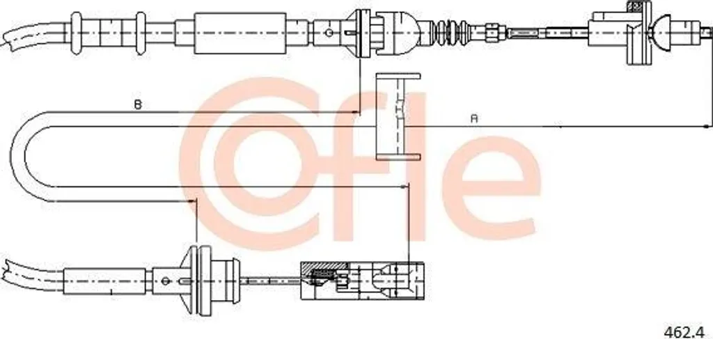 Câble d'embrayage COFLE 462.4 : Solution pour Pédale Dure sur Fiat