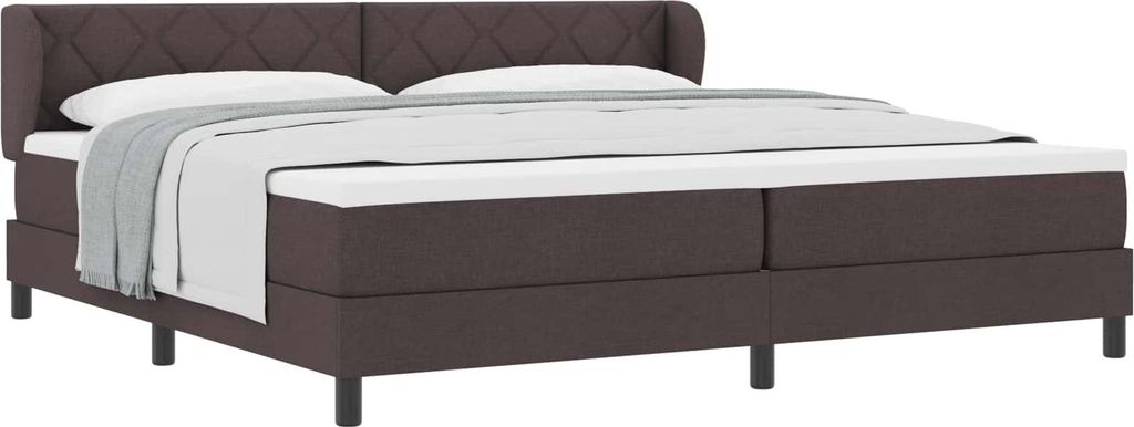 vidaXL Boxspringbett mit Matratze Dunkelbraun 200 x 200 cm Stoff