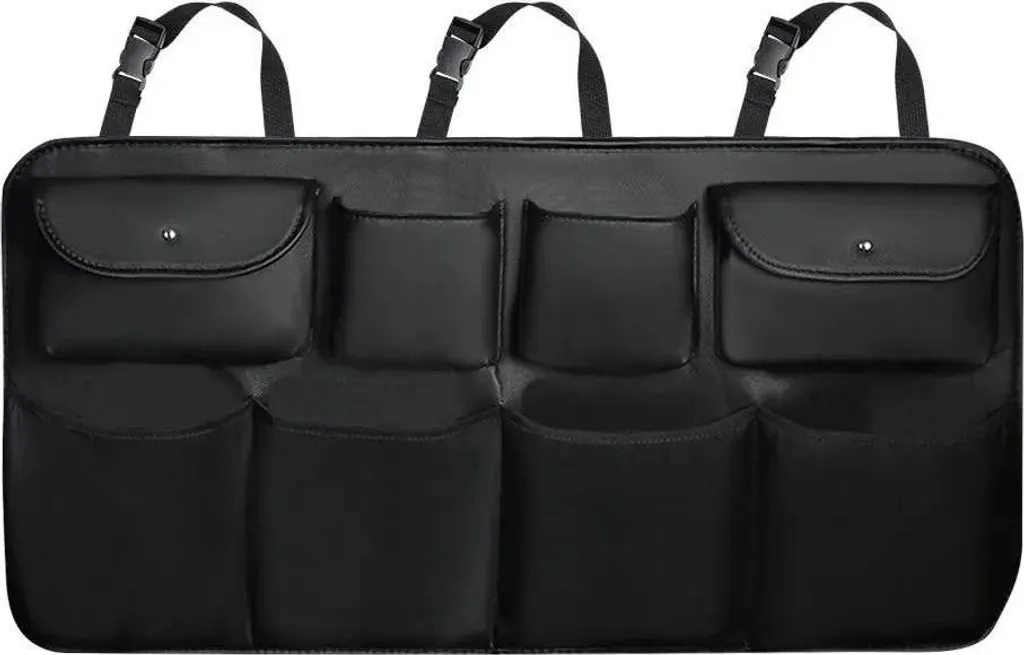 Rangement voiture multi-poches en cuir synthétique pour siège arrière
