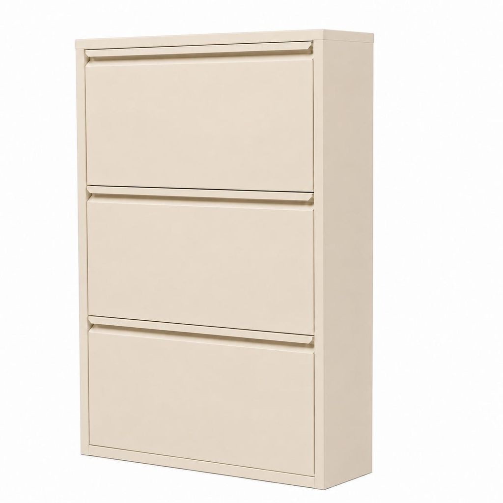 Alveon Schuhkipper Metall 3 Klappen schmal 51 x 15 x 108 cm Produktbild 