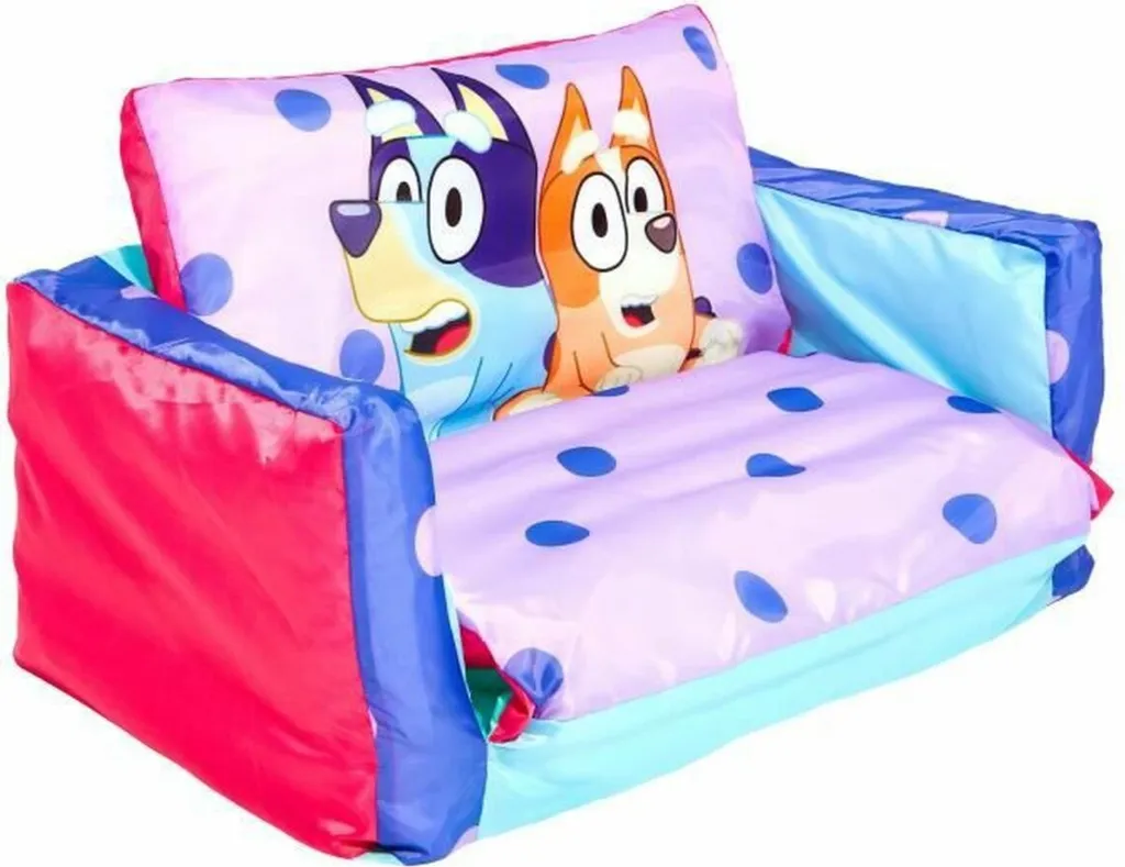 Banc gonflable Bluey 2 en 1 canapé convertible enfant bleu