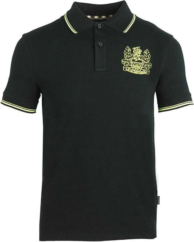 Polo de sport chic Aquascutum SY158 Noir Jaune - Look Mixte Taille S