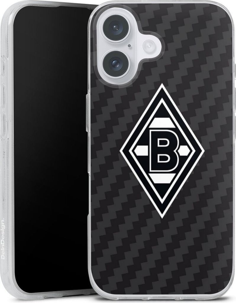 DeinDesign Handyhülle für Apple iPhone 16 Plus Silikon Hülle Case Smartphone Schutzhülle Borussia Mönchengladbach Carbon Gladbach