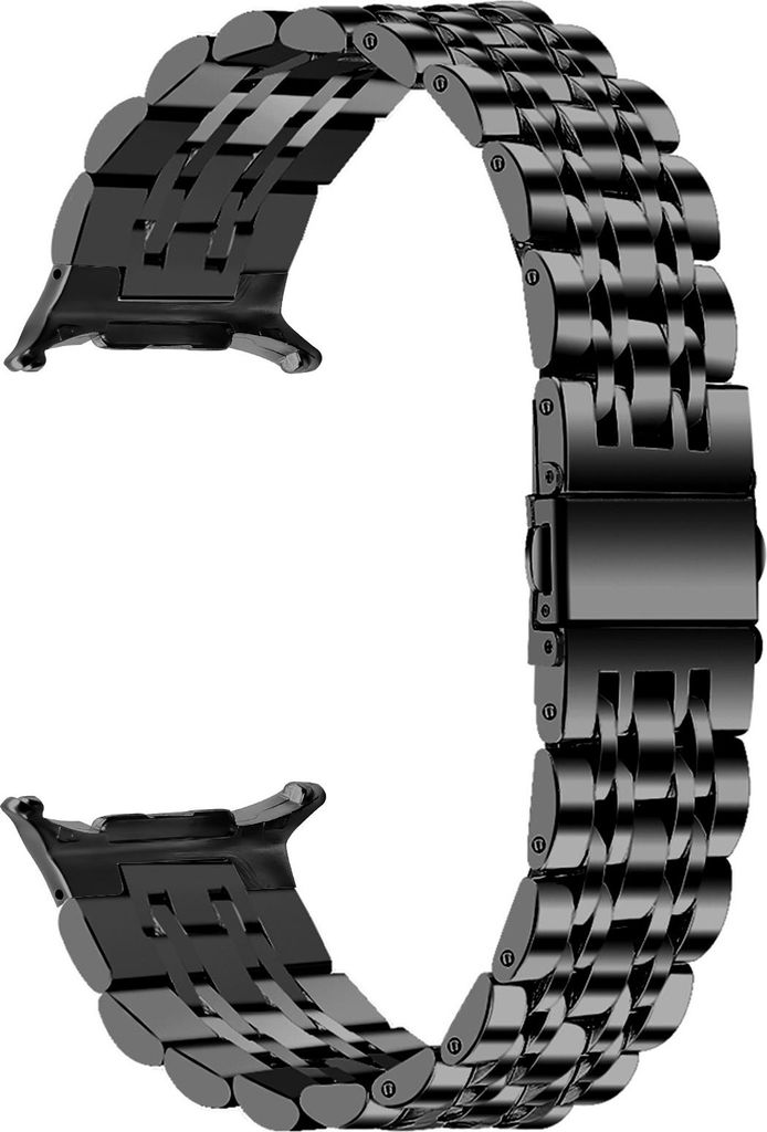 INF Kompatibles Samsung Galaxy Watch 8 Edelstahlarmband Sieben Perlen Schwarz