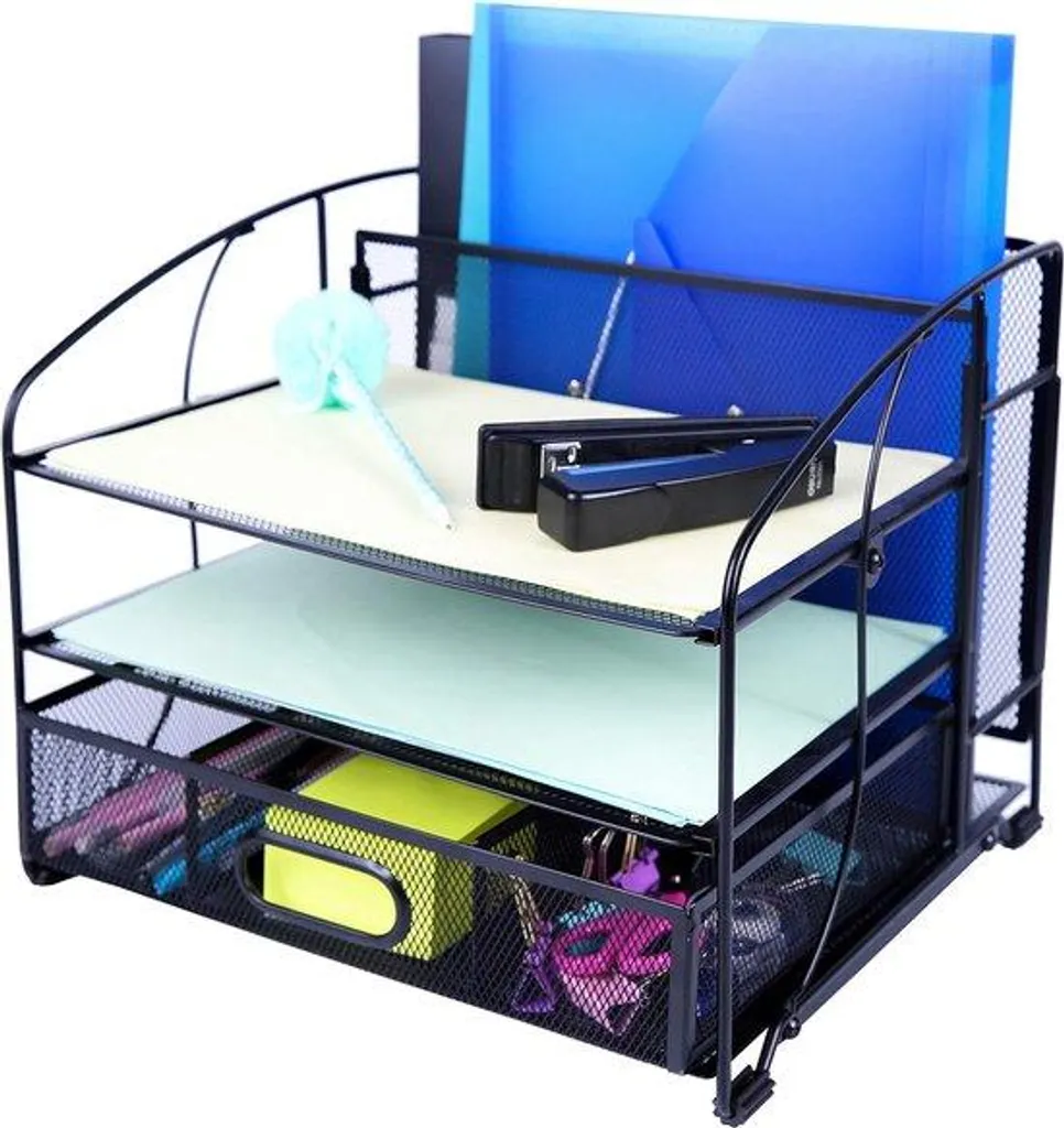 Classeur de bureau vertical pour dossiers suspendus et fournitures A4