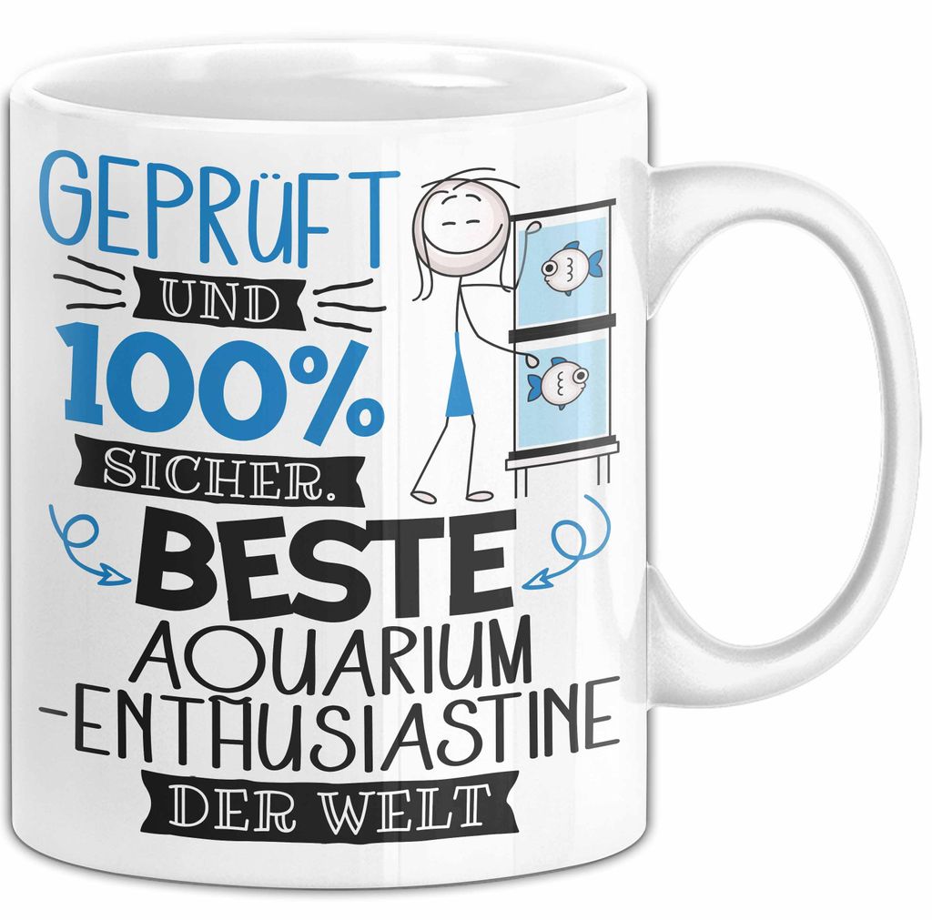 Beste Aquarium-Enthusiastin Der Welt Tasse Geschenk für Eine Aquarium-Enthusiastin Und Sicher Geschenkidee Geburtstag Weihnachten (Weiß)