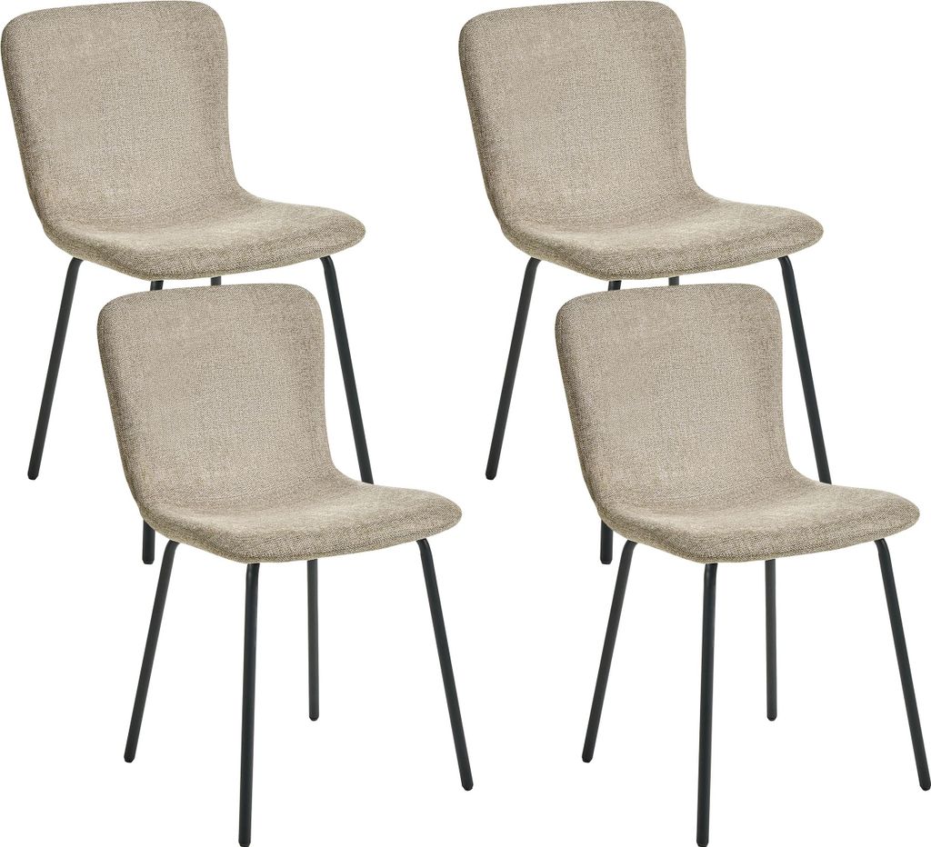 BELIANI Esszimmerstuhl 4er Set Beige Stoffbezug mit Produktbild 