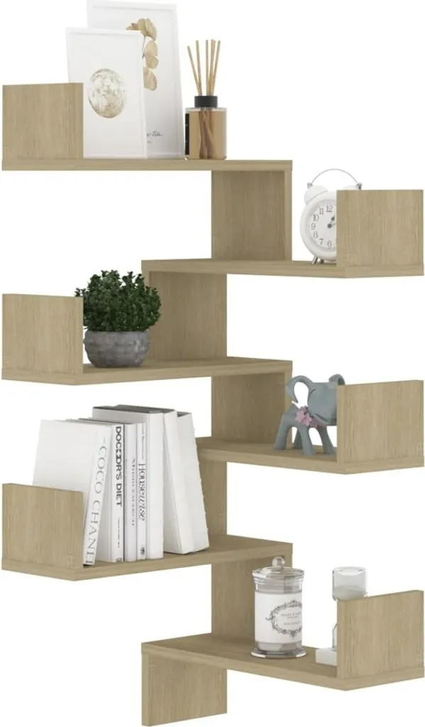 Étagères d'angle en bois Chêne Sonoma 40 cm lot de 2 The Living Store - 4