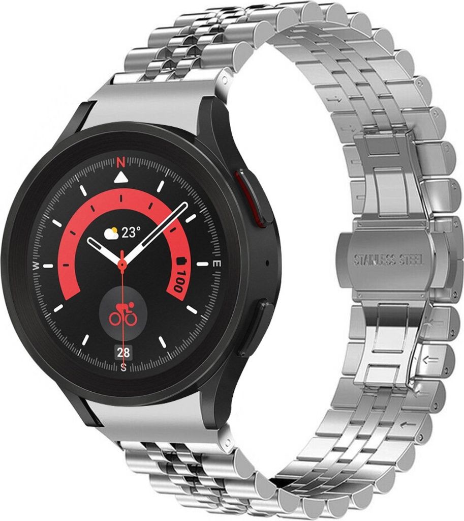 Strap-it Stahlarmband Jubilee - Kompatibel mit Samsung Galaxy Watch 5 Pro Armband Ersatzarmband Edelstahl - Faltschließe - Hochwertiges Material -...