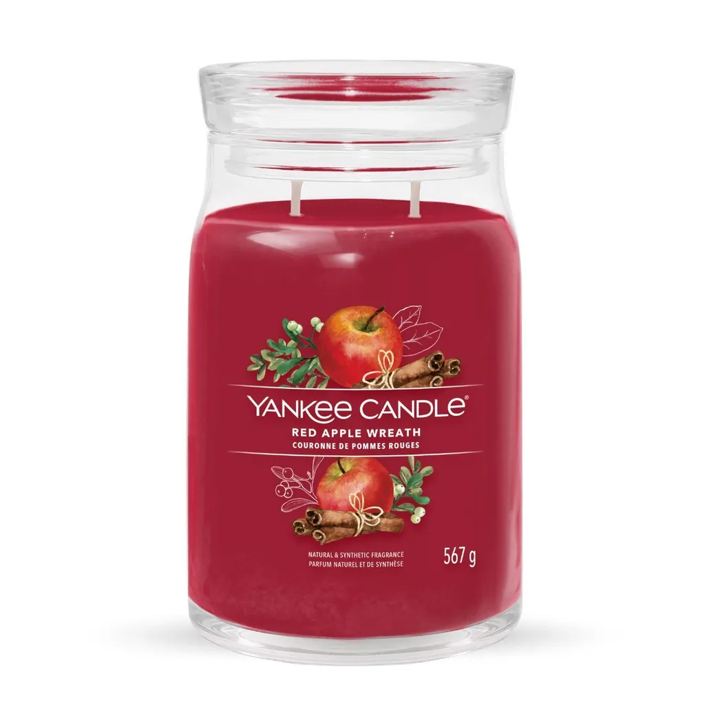 Grande bougie parfumée Yankee Candle Signature aux pommes rouges 567g