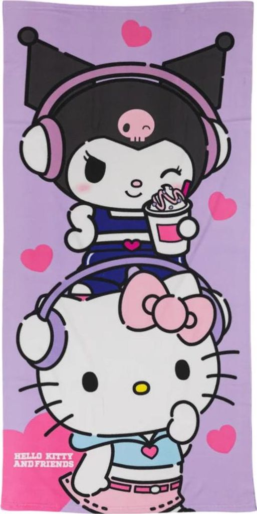 Hello Kitty Kuromi Kinder Mikrofaser Strandtuch Handtuch Produktbild 