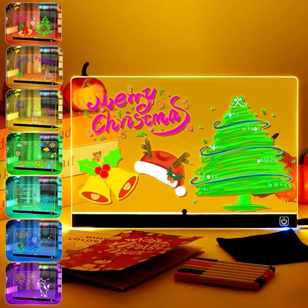 INF LED Note Board: Lavagna Acrilica Trasparente DIY con 7 Marker - 8