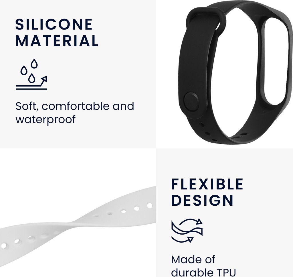 kwmobile 2x Sportarmband kompatibel mit Xiaomi Mi Band 4 Produktbild 2