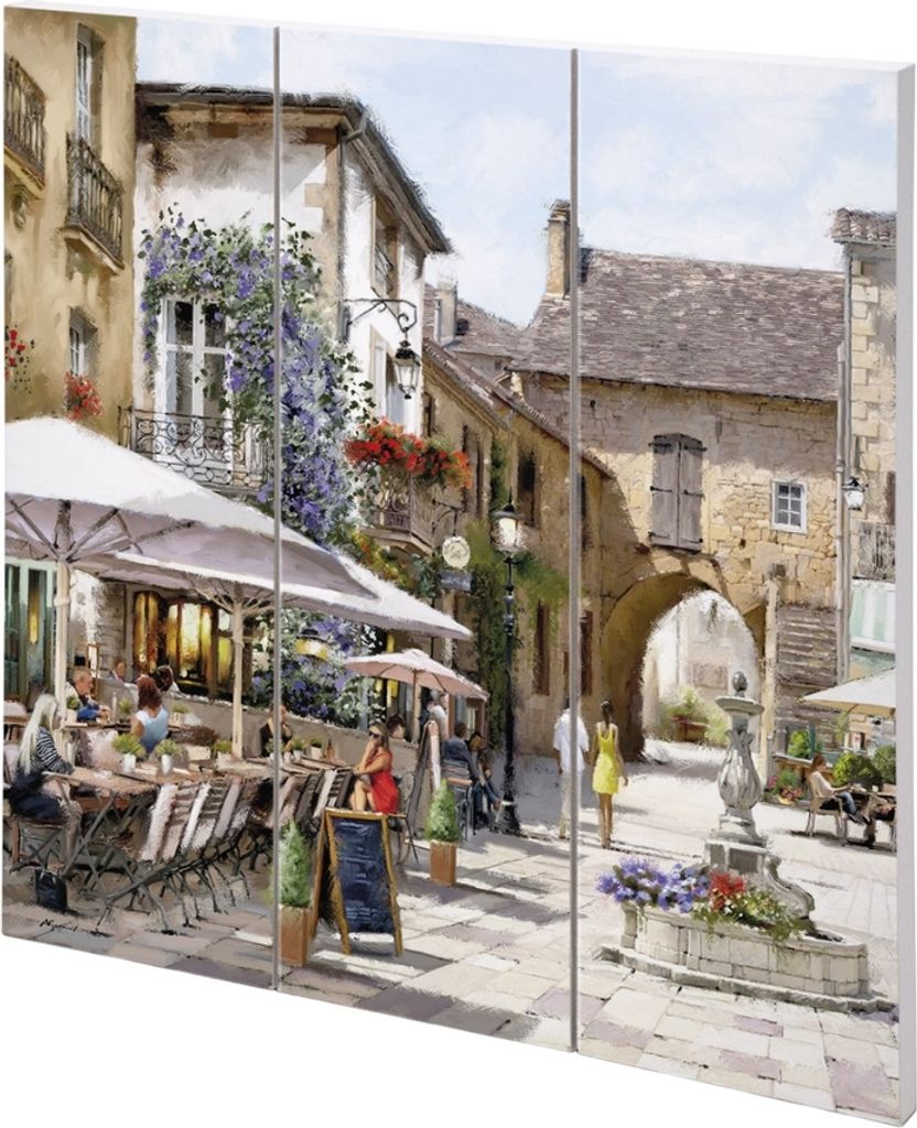 Richard Macneil - Tafel "Courtyard Cafe", Holz PM11875 (30 cm x 30 cm) (Bunt)