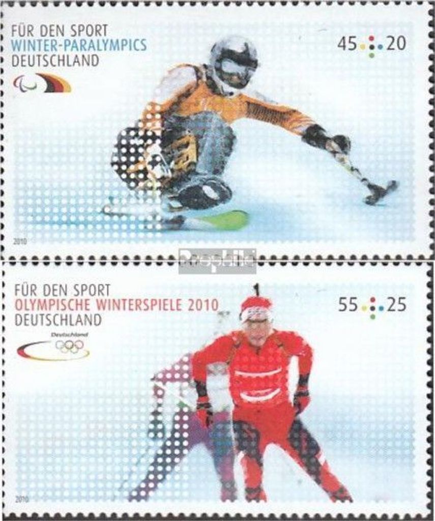 Briefmarken BRD (BR.Deutschland) 2010 Mi 2781-2782 (kompl.Ausg.) gestempelt Olympische Winterspiele 2010