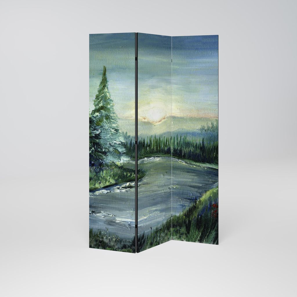 SpaceRebels Paravent Raumteiler - 3-teilig Raumtrenner, Druck 1-Seite - Raumtrenner - Trennwand Wohnung - Room Divider - Spanische Wand Deko Modern...