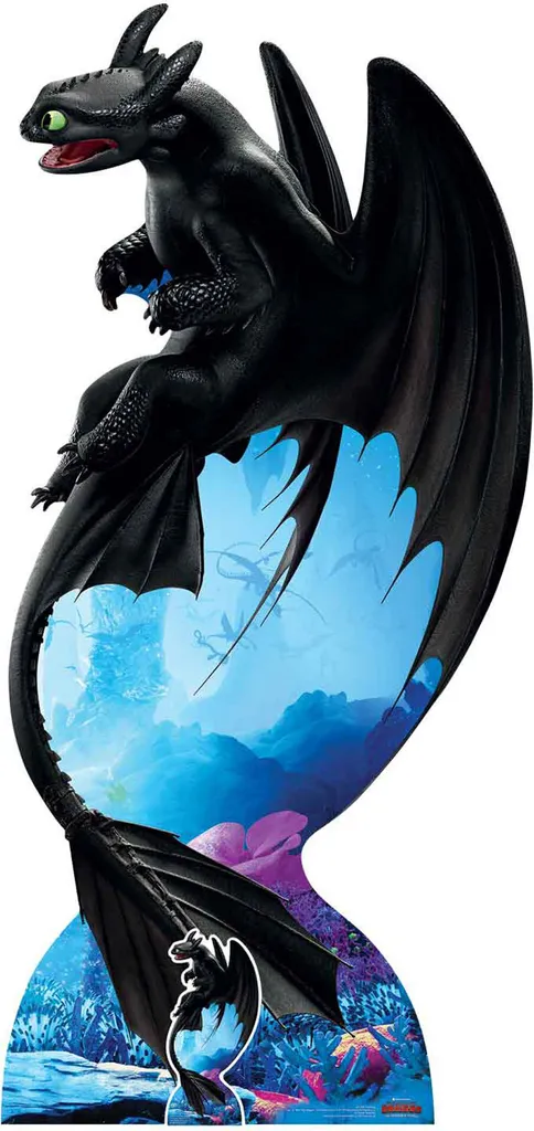 Décoration Anniversaire Dragons 3 Krokmou - Figurine Carton Ohnezahn Géante