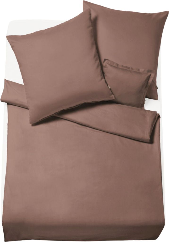 Lech buntgewebte Flanell-Bettwäsche Rostbraun 240 x 220 cm