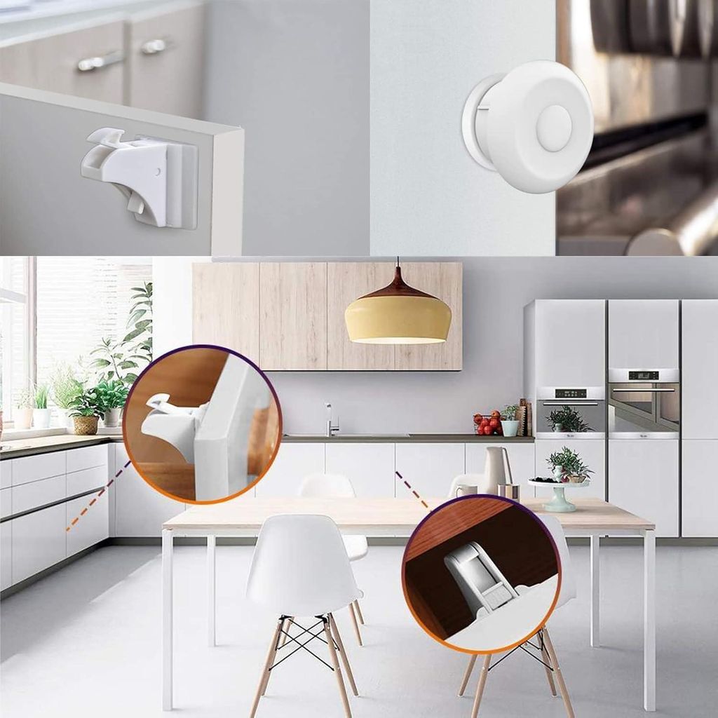 VD WEIDE ENTERPRISE - Kindersloten - Eenvoudig zu installieren - Geeignet für Schränke und Schubladen - Set mit 4 Schlössern + 1 Schlüssel.