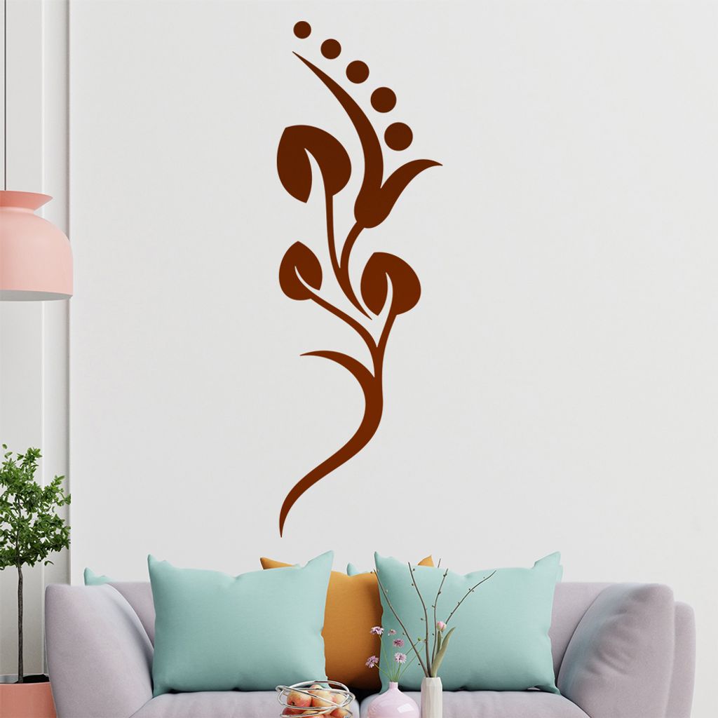 Blume - Linien Punkte Wandtattoo in 6 Größen - Wandaufkleber Wall Sticker - Dekoration, Küche, Wohnzimmer, Schlafzimmer, Badezimmer