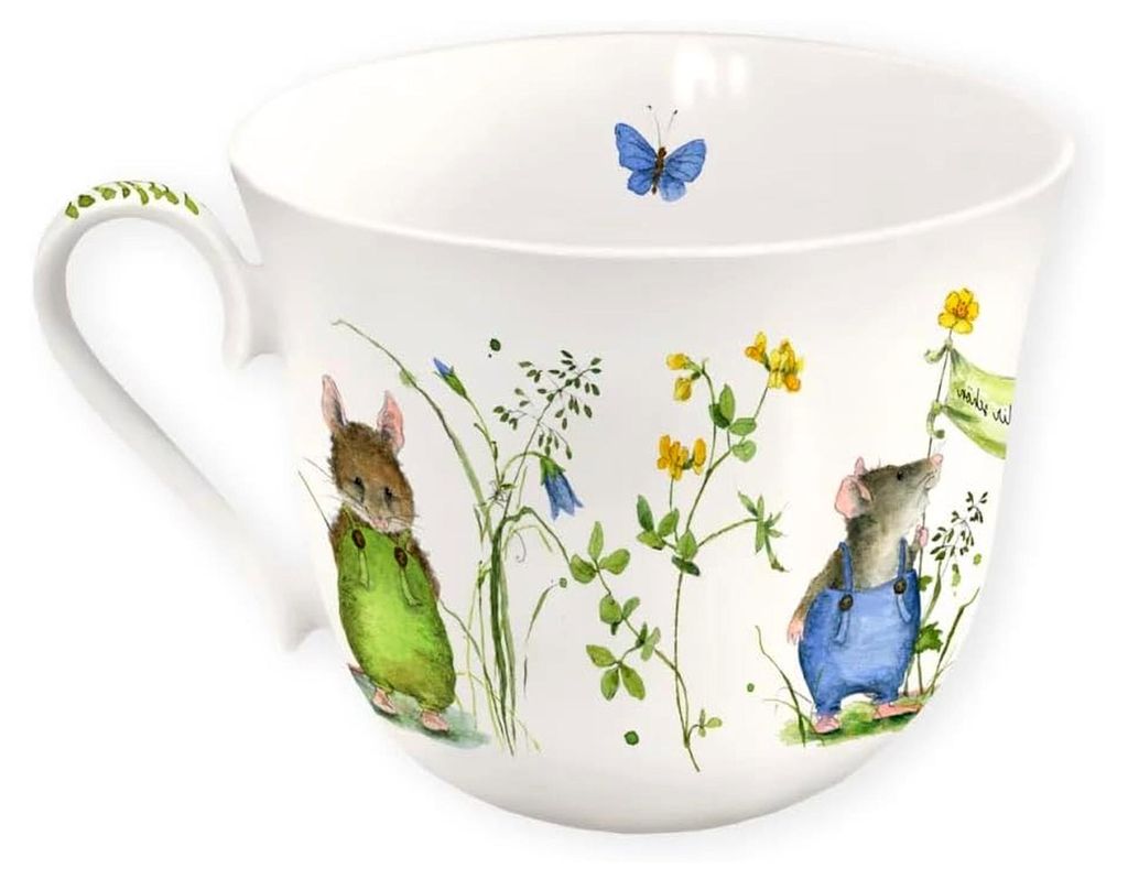 Grätz Kaffeetasse 400ml, Teetasse, Henkeltasse, Blumen, Landhaus Porzellantasse in Geschenkbox