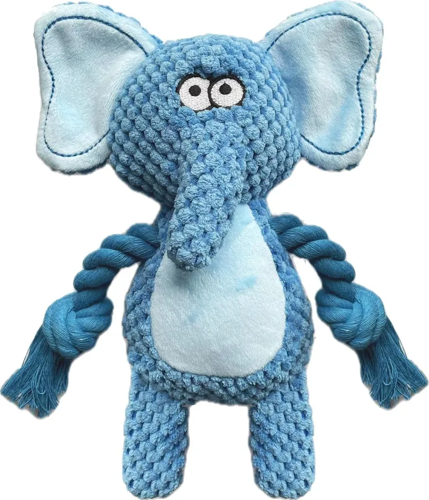 Jouet pour chien contre l'anxiété - Peluche éléphant qui couine 25cm