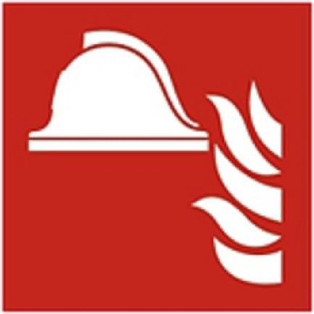 PVC Aufkleber Brandschutzkennzeichen - Mittel u. Geräte - K1584/88 - BGV A8, DIN 4844 und Arbeitsstättenverordnung 300 x 300 mm