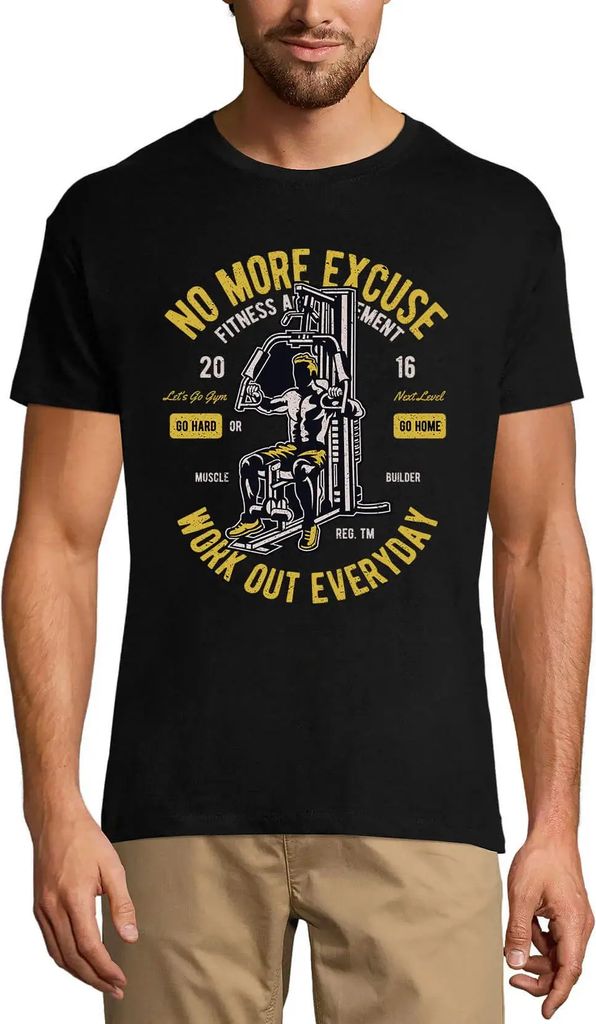 Herren Grafik T-Shirt Keine Ausrede mehr für das tägliche Training – No More Excuse Work Out Everyday – Öko-Verantwortlich Vintage Jahrgang ...
