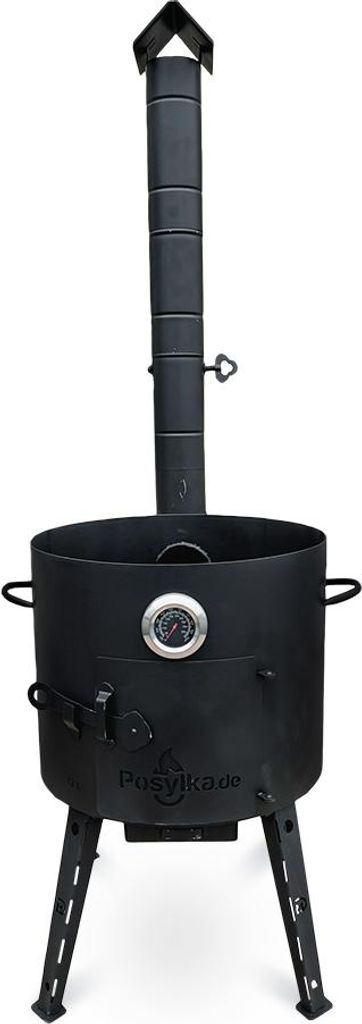 Feuerofen - KazanoFF mit Thermometer und abnehmbarem Ofenrohr, für Kasan 12 Liter, Ø 40 cm
