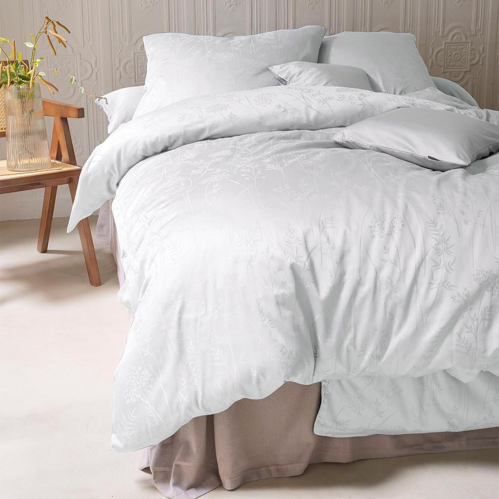 Irisette Premium Jacquard Bettwäsche Rio 8643 135x200 cm + 80x80 cm weiss