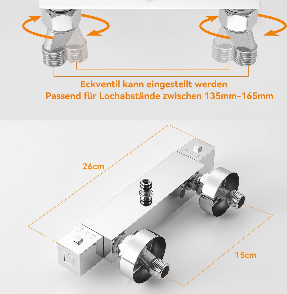 Thermostat-Duschsäule Aus Poliertem Chrom – Mit Handbrause & Duschkopf, Sicherheitsventil, 10 Jahre Garantie