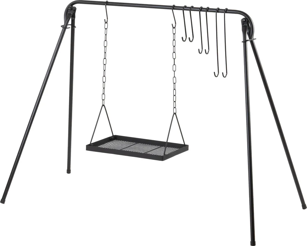 Trépied de Cuisson pour Feu de Camp avec Gril Suspendu et Accessoires