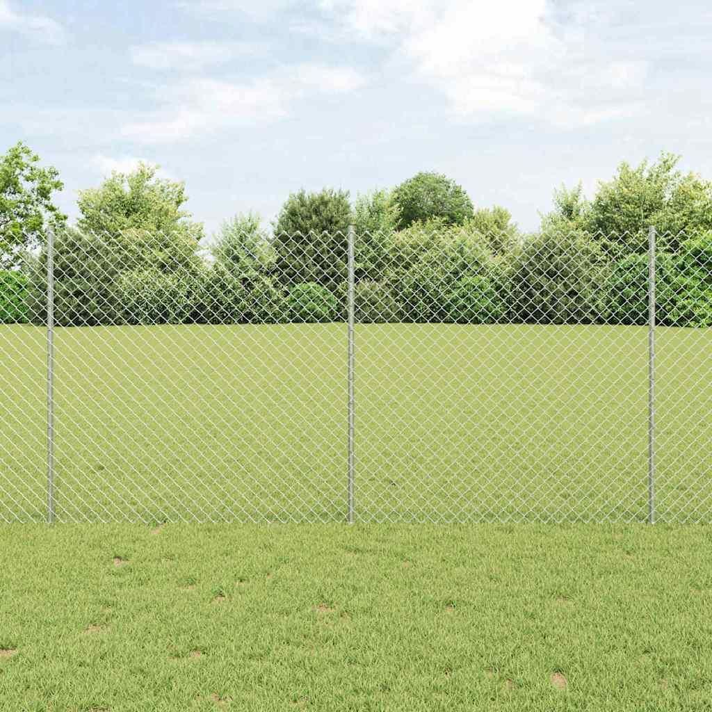 Maison Exclusive - Kettenzaun mit Pfosten 10 x 1,2 m (B x H) Feuerverzinkter Stahl