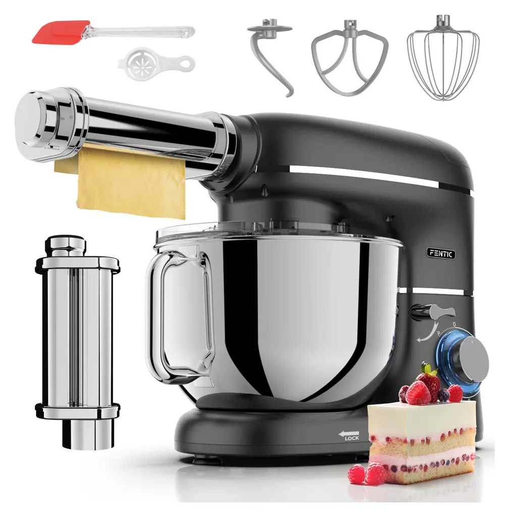 Robot de cuisine planétaire multifonction avec kit pâtes et bol 6,2L