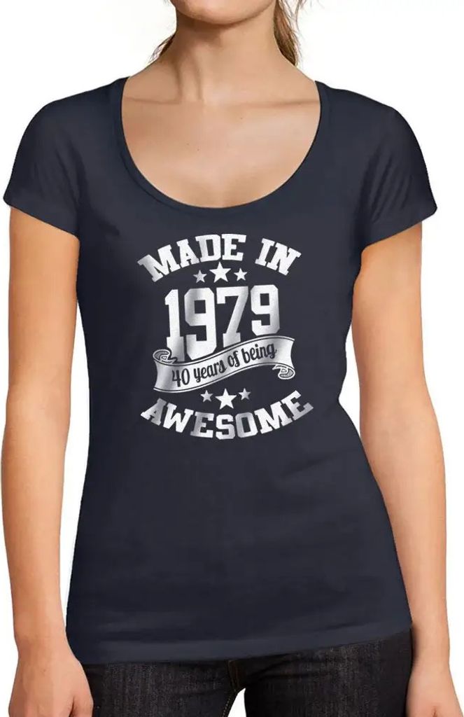 Damen Grafik T-Shirt Hergestellt 1979 – 1979 – Geschenk 45. Geburtstag Jahrestag 45 Jahre Jubiläum 45 Jährige Frau Jahrgang 1979 Kurzarm
