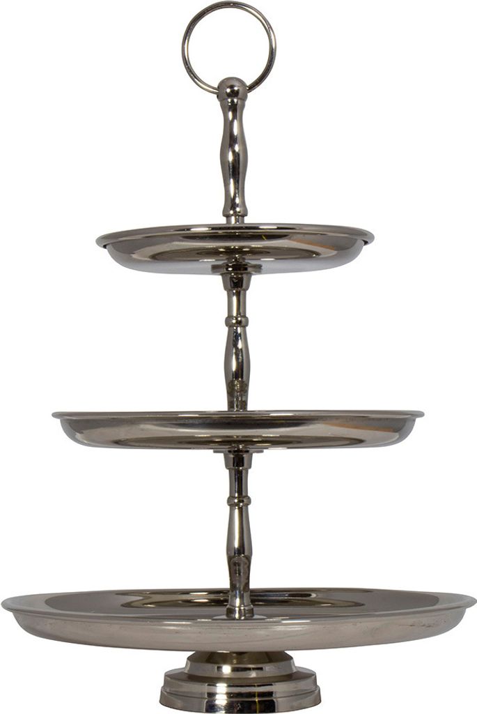 Etagere aus Edelstahl 3 Etagen silber