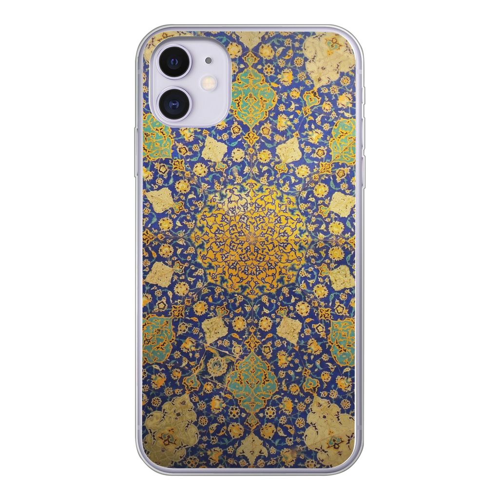 MuchoWow Handyhülle Schutzhülle Hülle für iPhone 11 Kreis - Decke - Blau Silikon Softcase Handy Hülle - Handytasche