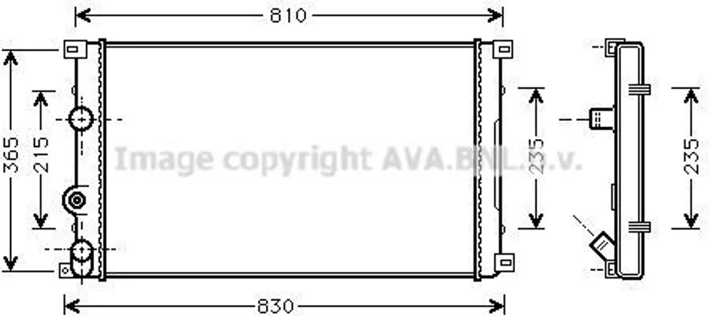 Radiateur de refroidissement moteur pour Movano X70 châssis cabine