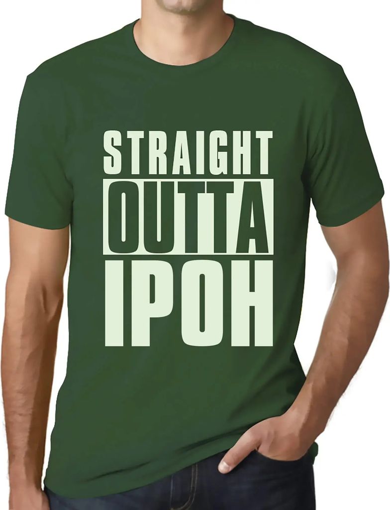 Herren Grafik T-Shirt Direkt aus Ipoh – Straight Outta Ipoh – Öko-Verantwortlich Vintage Jahrgang Kurzarm Lustige Druck Geburtstag Geschenk Mann