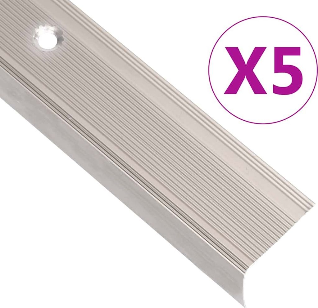 "2025 cloris" Treppenkantenprofile in L-Form 5Stk. Aluminium 100cm Champagner Profile 489482