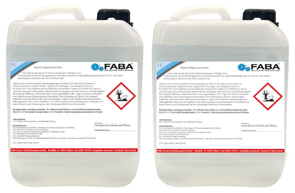 FABA Algizid, Algicid, Algenverhütung, Algenex 2 x 5 Liter Produktbild 