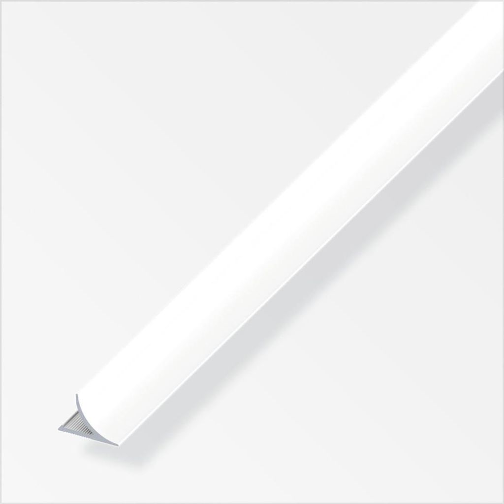 alfer Randfugeabdeckprofil 1 m, 8 x 13 mm Alu beschichtet brillantweiss
