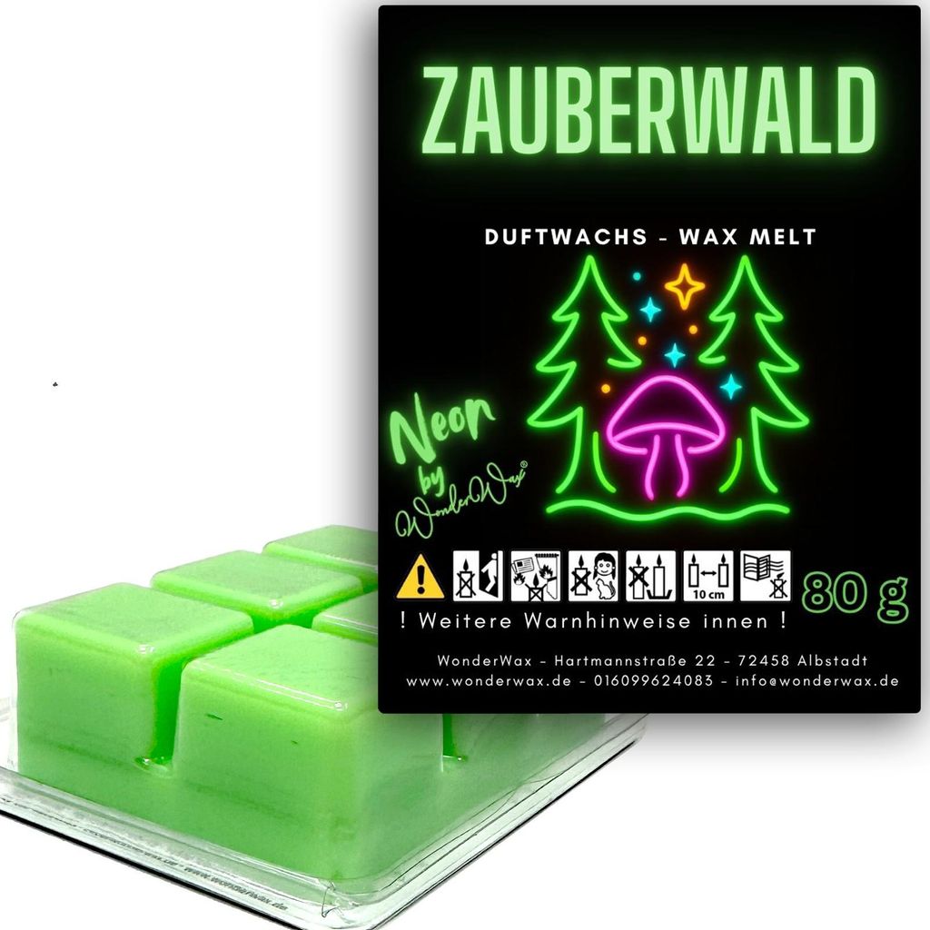 WonderWax Neon Duftwachs Wax Melts für Duftlampe, 6 Würfel Duftmelt Wachsmelt Sojawachs Neon Würfel für Raumdüfte, Wachs Duftöl Indoor Herbst...