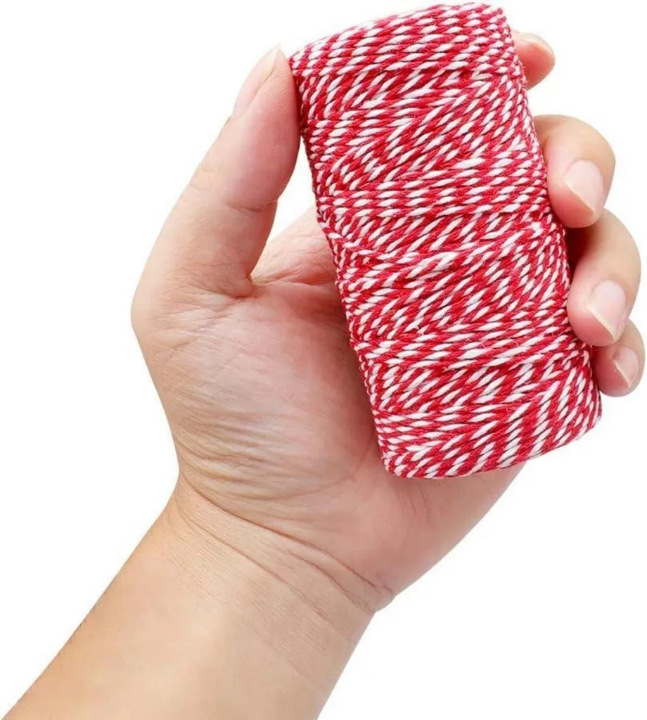 Ficelle de décoration Noël 100m en coton bicolore - Cordon de tirage - 4